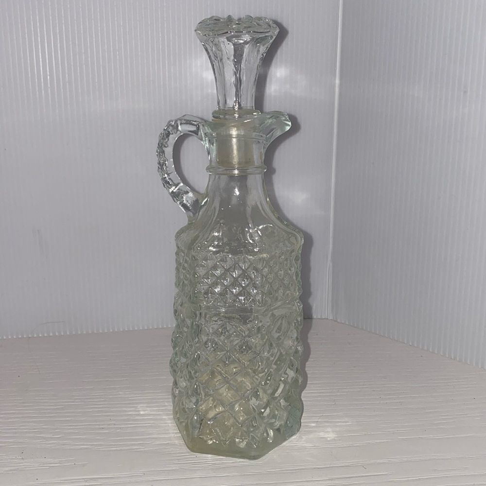 Anchor Hocking Vintage Wexford Oil & Vinegar Cruet With Stopper Top